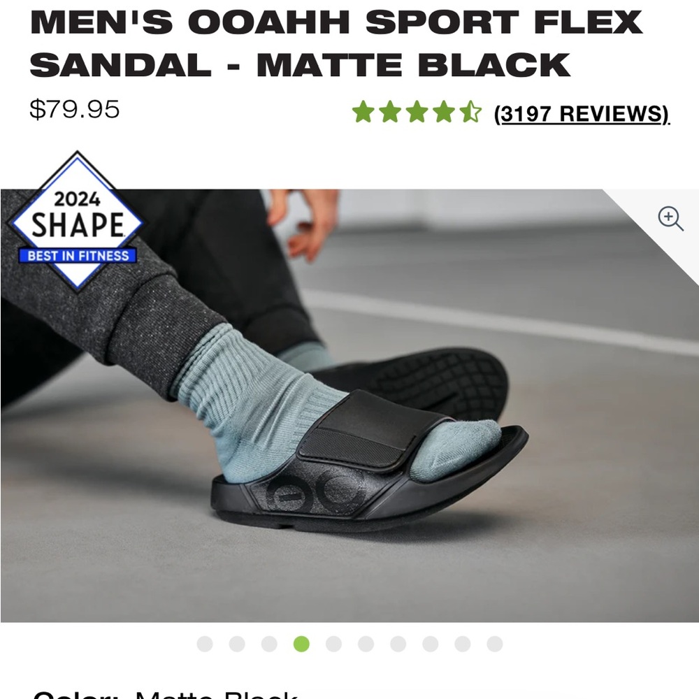 Oofos Black Sandals